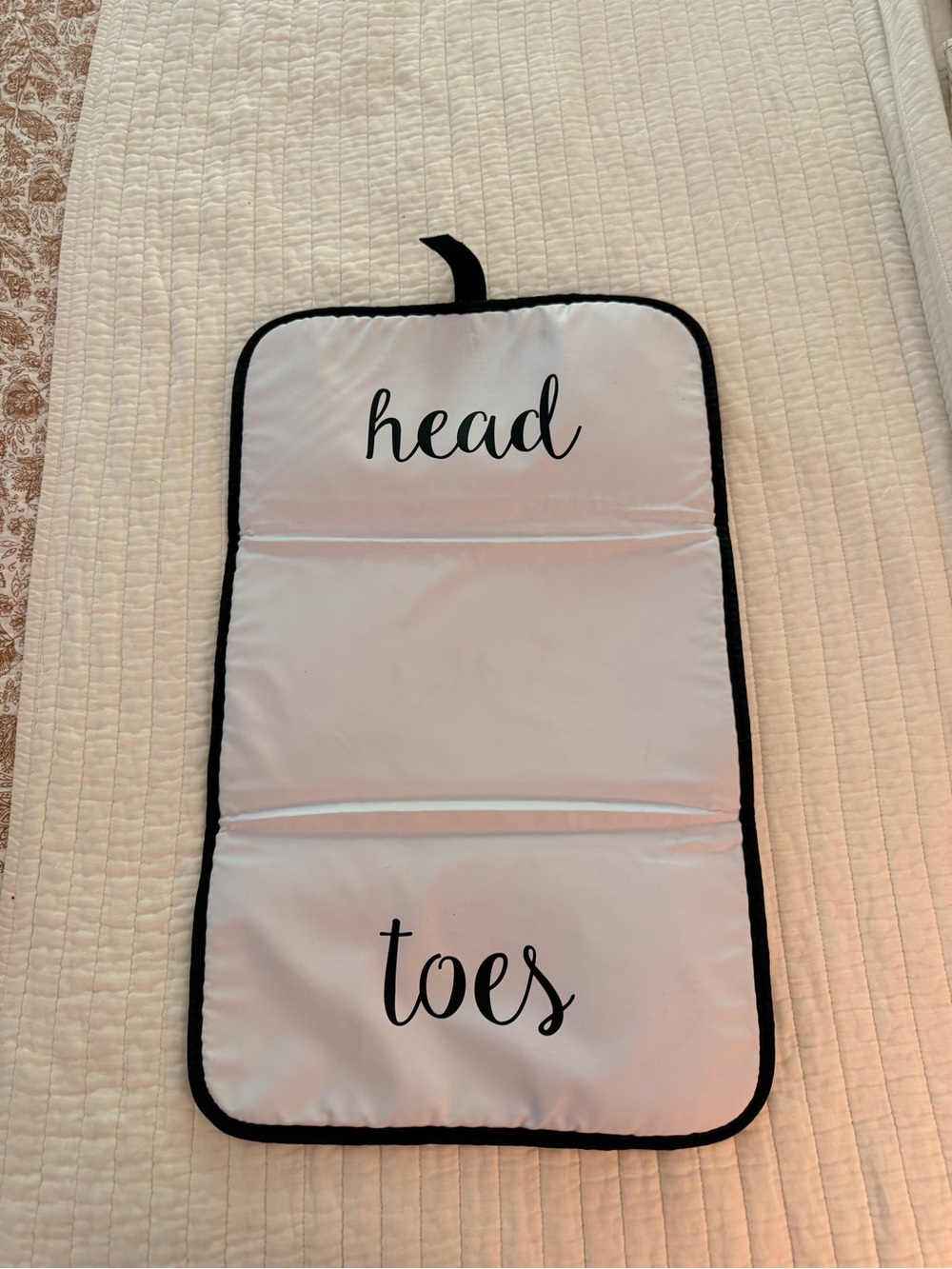 EUC- ritzy  "head to toes" baby mat Mat - White with Black Trim